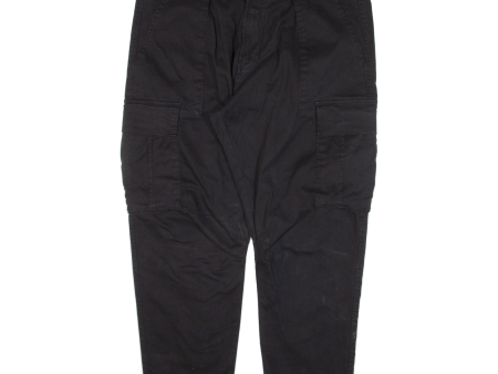 ZARA Cargo Womens Trousers Black Regular Tapered W36 L27 Supply