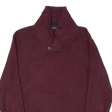 NAUTICA Mens Jumper Maroon High Neck Tight Knit 2XL Online Sale