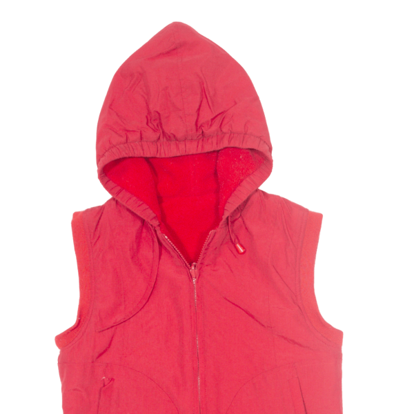 DIESEL Reversible Girls Rain Gilet Red Nylon Hooded M Online Hot Sale