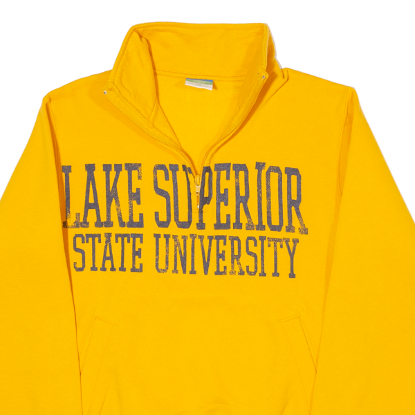 CHAMPION Lake Superior State University Mens Sweatshirt Yellow 1 4 Zip USA XS Online now