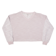 CALVIN KLEIN Knit Cropped Womens Sweatshirt Pink V-Neck M Sale