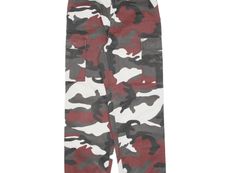 Army Cargo Camo Mens Trousers Grey Regular Straight W30 L27 Online Hot Sale