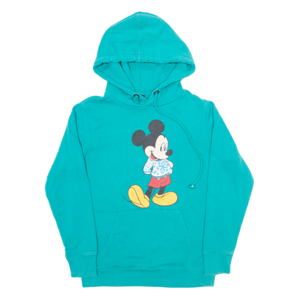 DISNEY Mickey Mouse Mens Green Hoodie S on Sale