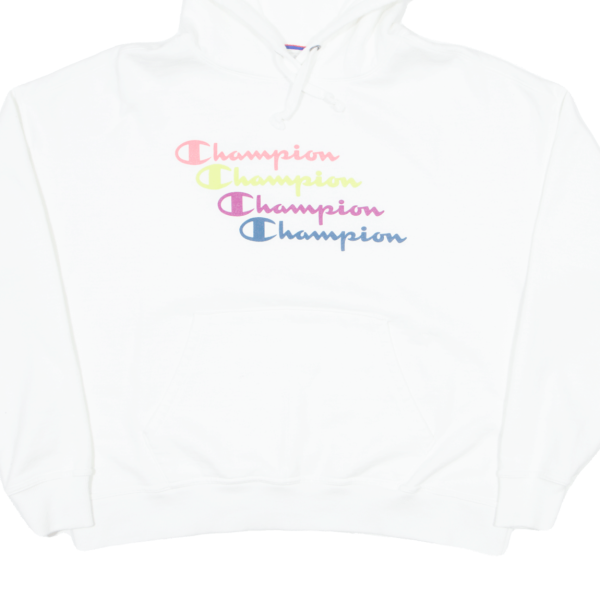 CHAMPION Womens White Hoodie L Fashion