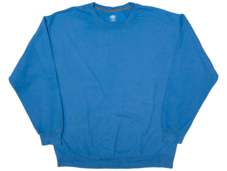 ATHLETIC WORKS Mens Sweatshirt Blue L Hot on Sale