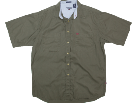 BUGLE BOY Mens Plain Shirt Green M on Sale