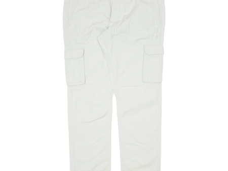 CHARLES VOGELE Cargo Mens Trousers Cream Regular Straight W40 L34 Online