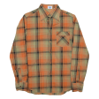 BARBADOS SHIRTS Slim Fit Mens Shirt Orange Check Long Sleeve S For Discount