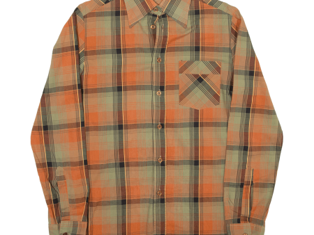 BARBADOS SHIRTS Slim Fit Mens Shirt Orange Check Long Sleeve S For Discount