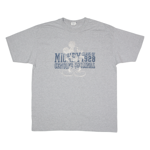 DISNEY Mickey Mouse Mens T-Shirt Grey XL Discount