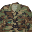 CARIBBEAN NEEDLE POINT INC Mens Military Jacket Green Camouflage S Supply