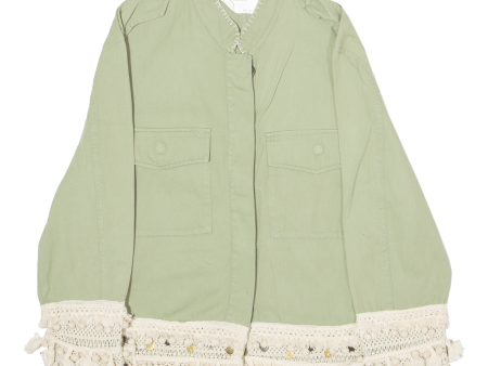 ZARA WOMAN Lace Details Womens Chore Jacket Green L Discount