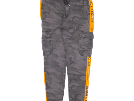 BLACK SQUAD Cargo Camo Womens Trousers Grey Regular Tapered W30 L27 Online Hot Sale