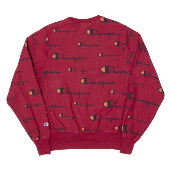 CHAMPION Reverse Weave Mens Sweatshirt Maroon S Hot on Sale