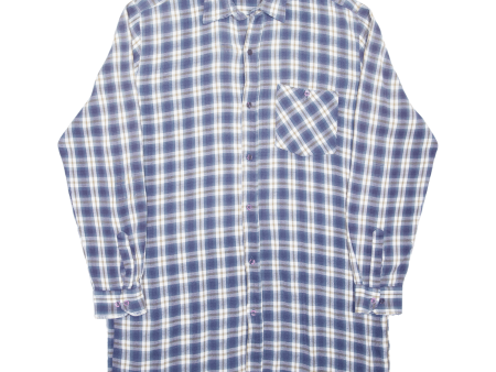 Extra Long Mens Shirt Blue Plaid Long Sleeve L Online