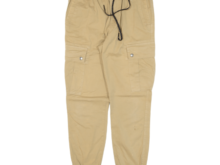 YESORNO Cargo Womens Trousers Beige Regular Tapered W28 L25 Supply