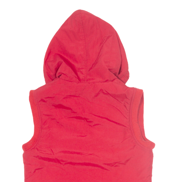 DIESEL Reversible Girls Rain Gilet Red Nylon Hooded M Online Hot Sale