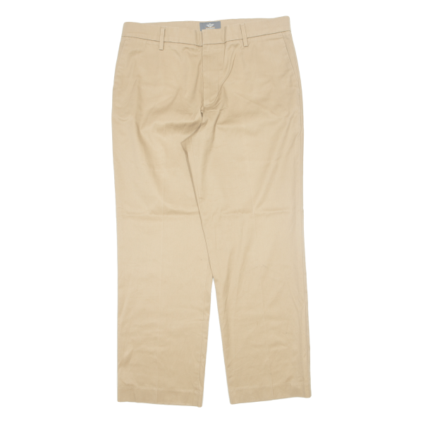 DOCKERS D2 Khaki Mens Trousers Beige Regular Straight W34 L29 Hot on Sale