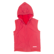 DIESEL Reversible Girls Rain Gilet Red Nylon Hooded M Online Hot Sale