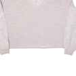 CALVIN KLEIN Knit Cropped Womens Sweatshirt Pink V-Neck M Sale