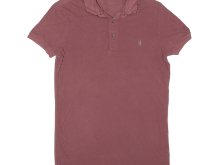 ALL SAINTS Mens Polo Shirt Red XS Online Hot Sale