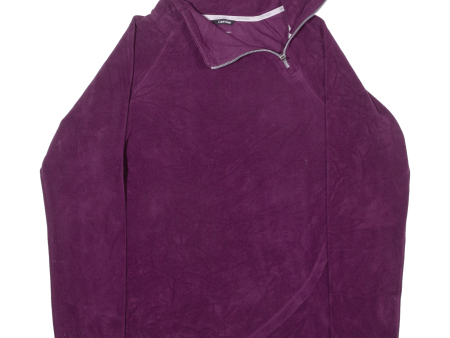 CALVIN KLEIN Womens Fleece Purple 1 4 Zip L Discount