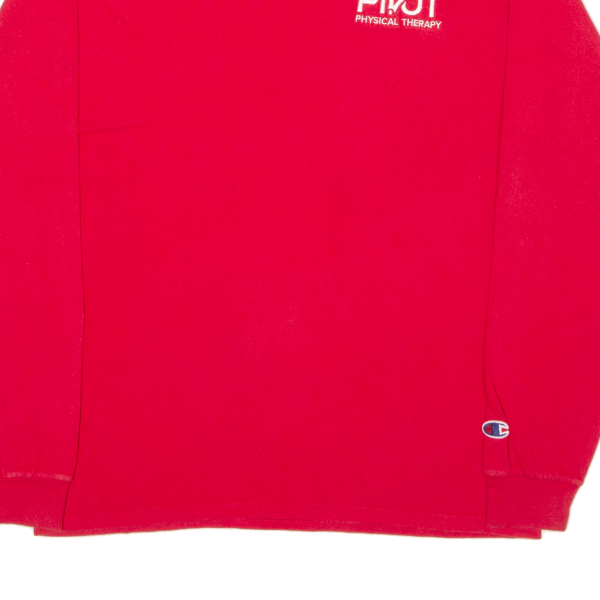 CHAMPION Workwear Mens T-Shirt Red Long Sleeve M Online Sale