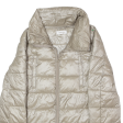 CALVIN KLEIN Womens Puffer Jacket Beige S Hot on Sale