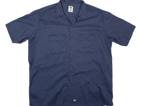 DICKIES Mens Worker Shirt Blue 2XL Hot on Sale