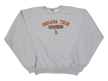 CHAMPION Indiana Tech Warriors Volleyball Womens Sweatshirt Grey USA XL Online Hot Sale