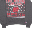 CHAMPION Lake Michigan College Redhawks Christmas Mens Sweatshirt Grey USA S Supply