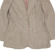 Blazer Jacket Cream Wool 80s Houndstooth Womens S Hot on Sale