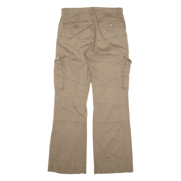 Cargo Womens Trousers Brown Loose Flared W32 L34 Discount