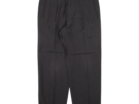 AIRTEX Pleated Mens Trousers Black Relaxed Straight Wool W35 L29 Cheap