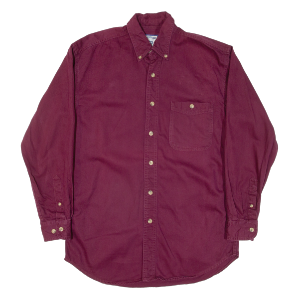 LEE Mens Plain Shirt Maroon Long Sleeve S Online now