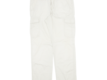 BIAGGINI Cargo Womens Trousers Cream Regular Straight W34 L32 Fashion