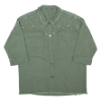 Embellished Pearl Womens Shirt Green 90s 3 4 Sleeve L on Sale