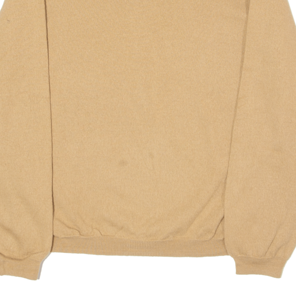 CALVIN KLEIN Womens Jumper Beige V-Neck Tight Knit Wool M Hot on Sale