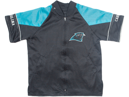 Carolina Panthers Mesh Zip Up Mens Sweatshirt Black USA M on Sale