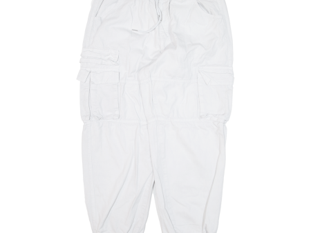 Cargo Womens Trousers White Loose Tapered W29 L26 Fashion