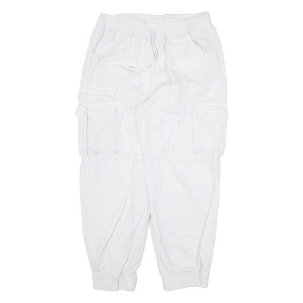 Cargo Womens Trousers White Loose Tapered W29 L26 Fashion