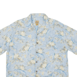 JOS A BANK Mens Hawaiian Shirt Blue Faux Silk Floral XL Online Sale