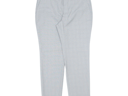 ZARA Check Womens Trousers Grey Regular Tapered W30 L27 on Sale