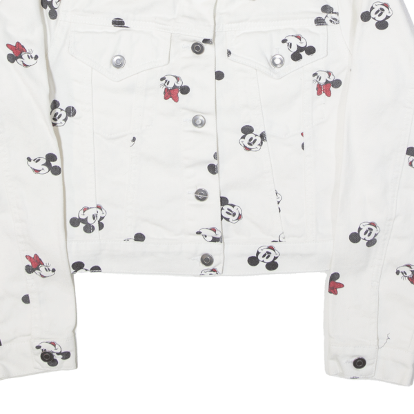 DISNEY Mickey Mouse Girls Denim Jacket White M Cheap