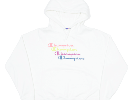 CHAMPION Womens White Hoodie L Fashion