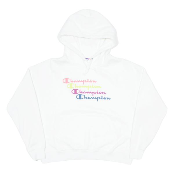 CHAMPION Womens White Hoodie L Fashion