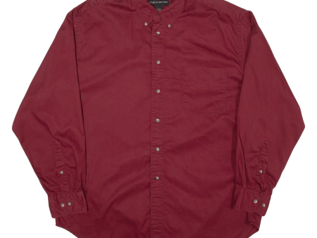 CROFT & BARROW Mens Plain Shirt Red Long Sleeve L Online Hot Sale