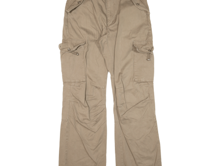 Cargo Womens Trousers Brown Loose Flared W32 L34 Discount