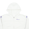 CHAMPION Cropped Womens Cream Hoodie Full Zip L Hot on Sale