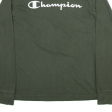 CHAMPION Mens T-Shirt Green Long Sleeve S Fashion